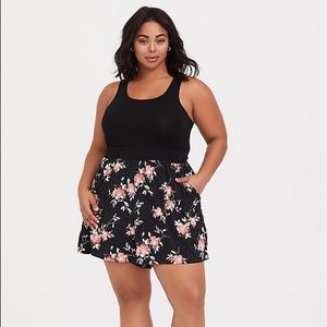 Torrid Size 4 Black Floral Romper